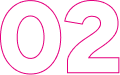 El número "02" en neón rosado sobre un fondo claro.