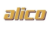 Logotipo con la palabra "alico" en letras doradas y sombreadas.