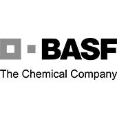 Logo de BASF, con un diseño cuadrado gris a la izquierda, seguido del texto "BASF The Chemical Company" en negro.