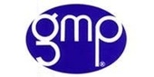 Logotipo con las letras "gmp" en blanco dentro de un óvalo azul.
